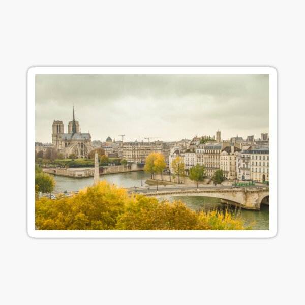 Notre Dame & the Seine, Paris, France Sticker