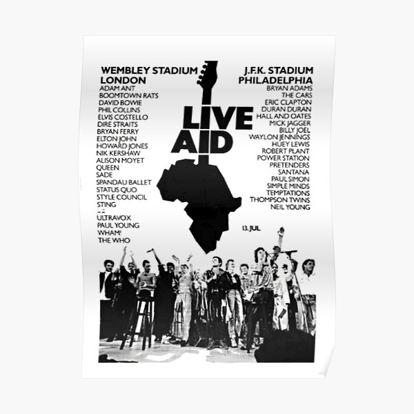 Classic Live Aid Wembley And Philadelphia Stadium Poster