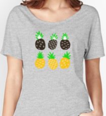 Black pineapple Women's Relaxed Fit T-Shirt