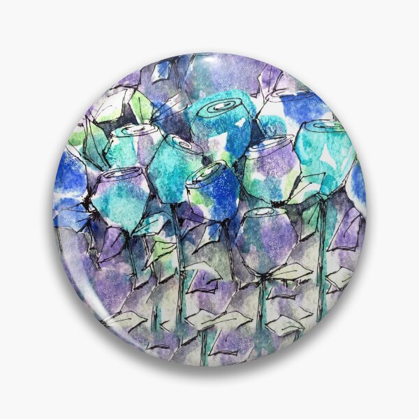Artikelvorschau, Blumencluster-Aquarellkunst mit Knickenten, Purpur und Blau entworfen und verkauft von bryanmcclelland.