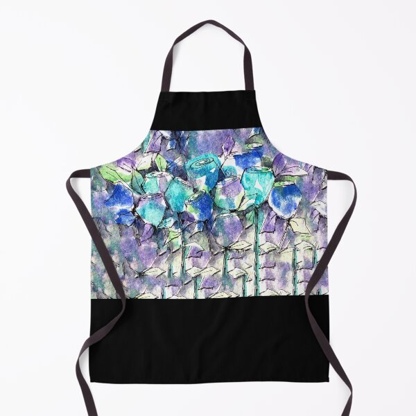 Item preview, Flower Cluster Watercolor Art with Teals, Purples and Blues designed and sold by bryanmcclelland.