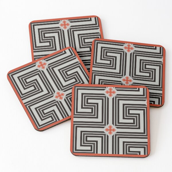 Item preview, Black and White Geometric Ornament 01 designed and sold by vortexatelier.
