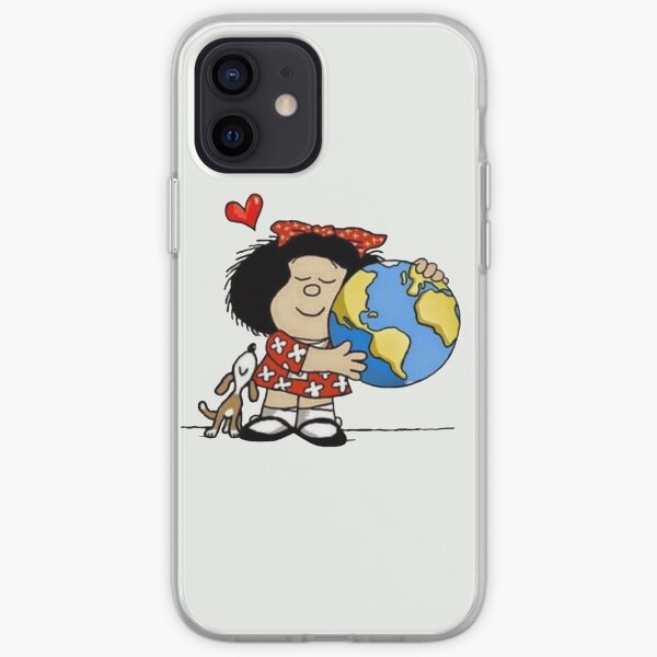 Mafalda, el mundo y su perrito Funda blanda para iPhone