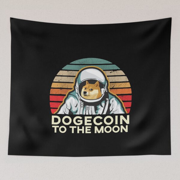 Item preview, Retro Vintage Dogecoin to the Moon designed and sold by TheTeeSupplyCo.