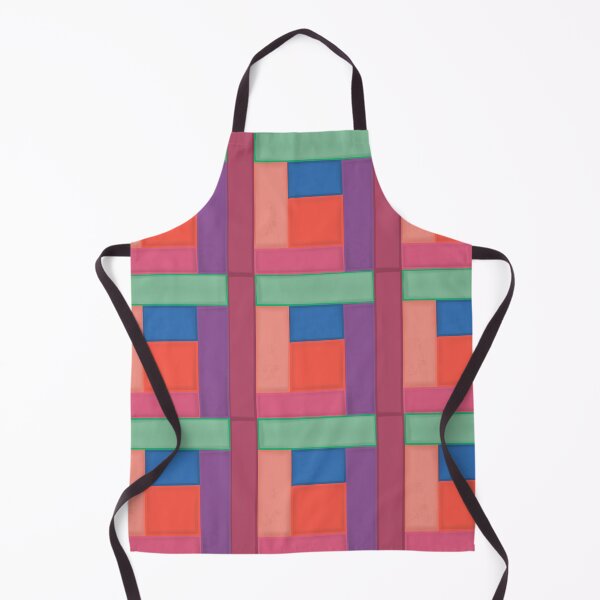 Item preview, Faux Patchwork Log Cabin, purple, green, red designed and sold by sueshormanart.