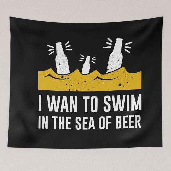 Item preview, I Wan To Swim In The Sea Of Beer  -funny beer quotes designed and sold by shivani21061993.