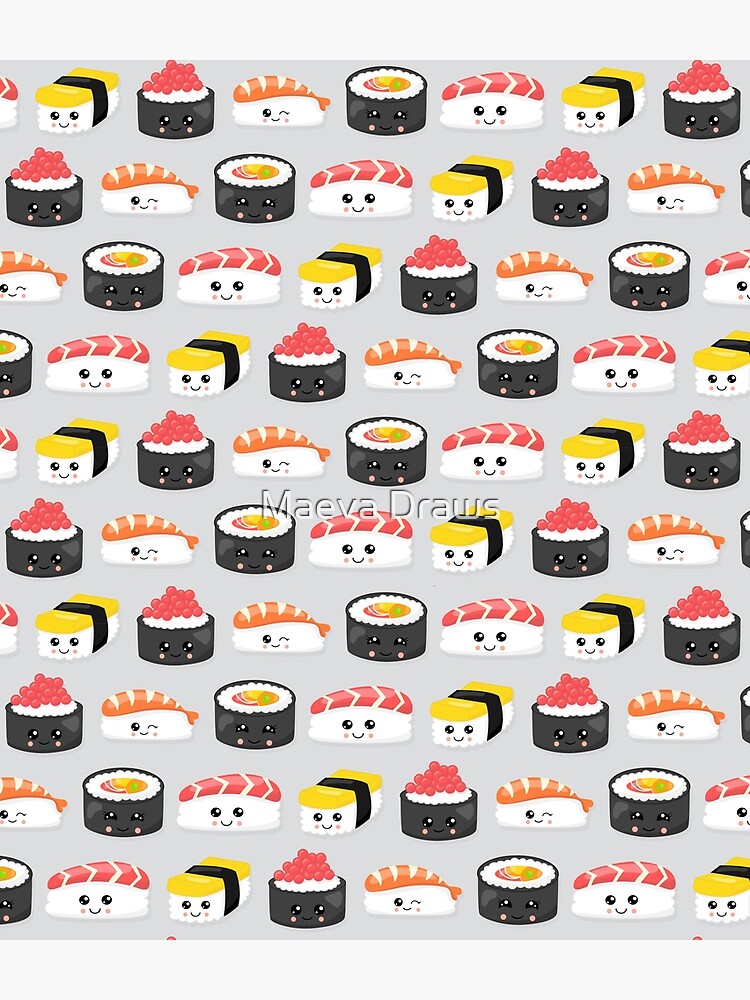 Cute Sushi lover pattern by bookishandgeeky