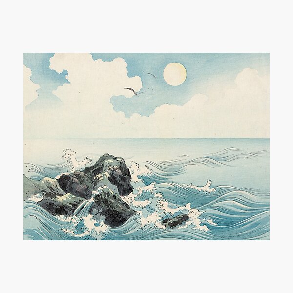 Item preview, Vintage Japanese Ocean Wave Painting designed and sold by Vintage Wall Art.