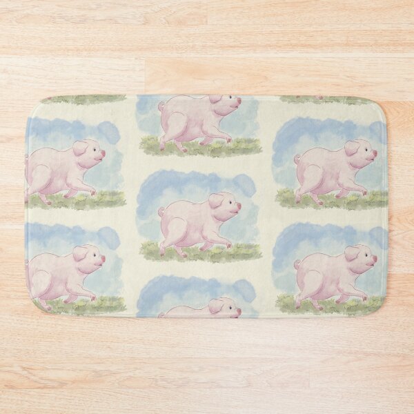 Item preview, Happy Watercolor Piggy Painting  designed and sold by anatovas.
