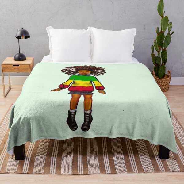 Item preview, Rasta Jamaica jumper - manga anime Jamaican girl with colours of Rastafarian flag in red, green and gold designed and sold by Artonmytee.