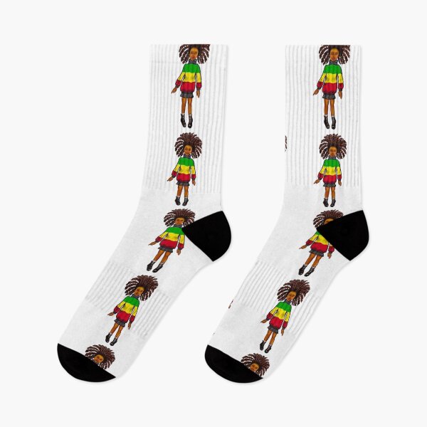 Aperçu de l'œuvre Pull Rasta Jamaica - manga anime fille jamaïcaine aux couleurs du drapeau rastafari en rouge, vert et or créée et vendue par Artonmytee.
