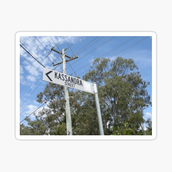 A street sign that says Kassandra Street Sticker