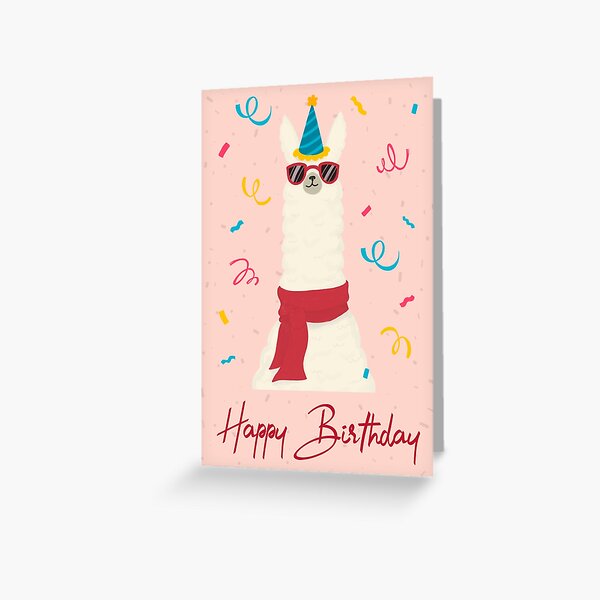 Happy birthday lama (llama) Greeting Card