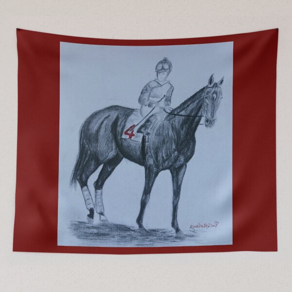 Item preview, Horse racing carbon portrait designed and sold by horseaddicted.