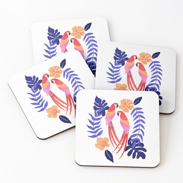 Item preview, Tropical parrots - orange and blue palette designed and sold by Home Cyn Home.