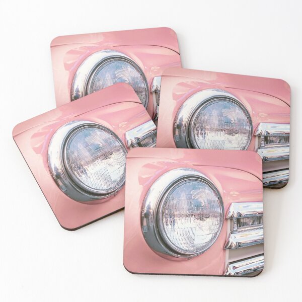 Item preview, Retro styled image of a front of a pink classic car  designed and sold by click4collage.