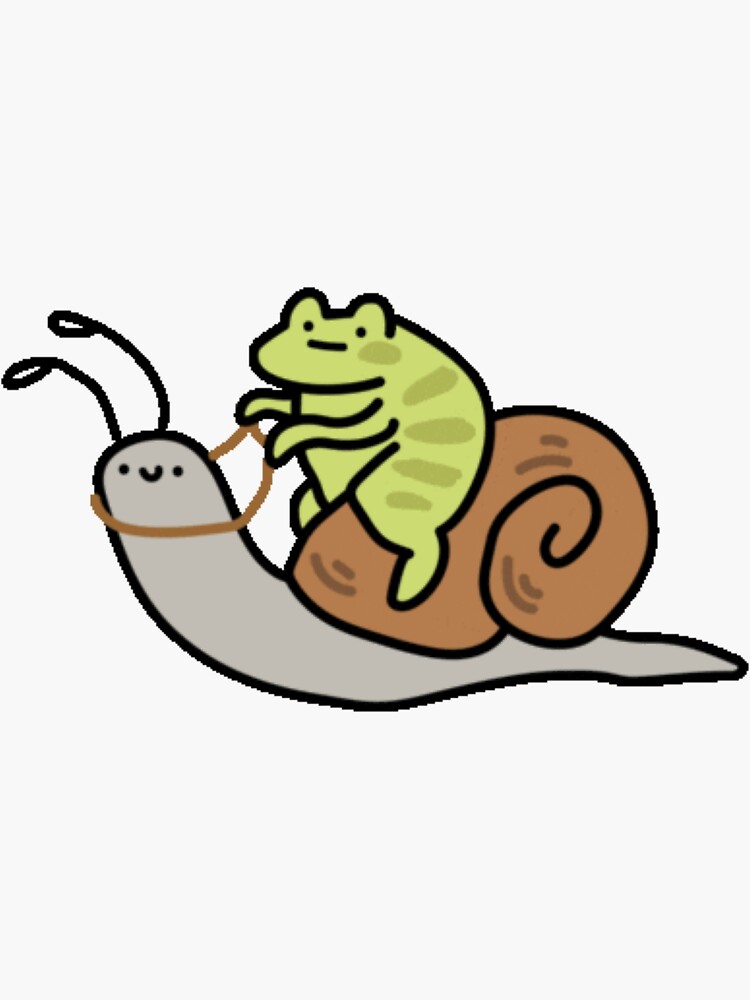 " Frog riding a snail , funny meme frog and snail" Sticker for Sale by