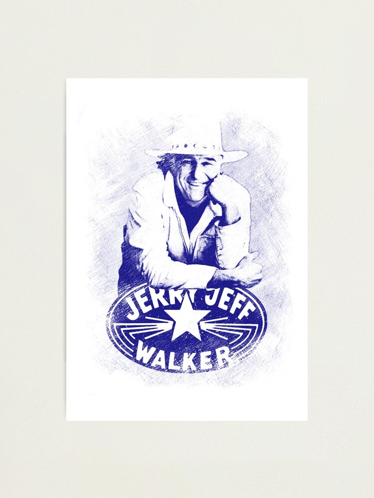 T-shirt Vintage Jerry Jeff Walker Logo Bleu - Personnalisable, Neuf Avec étiquettes