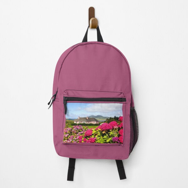 Item preview, Irish countryside with hydrangeas blooming on the foreground designed and sold by Rrrainbow.