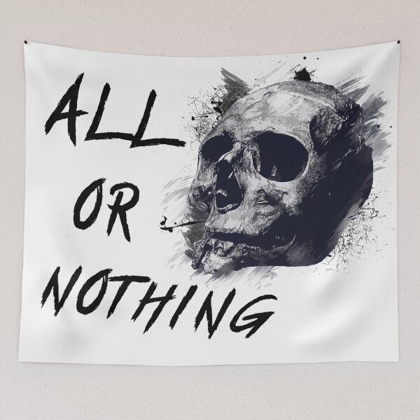 Item preview, All or nothing, grunge skull designed and sold by KAFDESIGN.