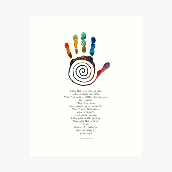 Aperçu de l'œuvre Bénédiction amérindienne - Art du symbole de la main de guérison - Sharon Cummings créée et vendue par Sharon Cummings Art.