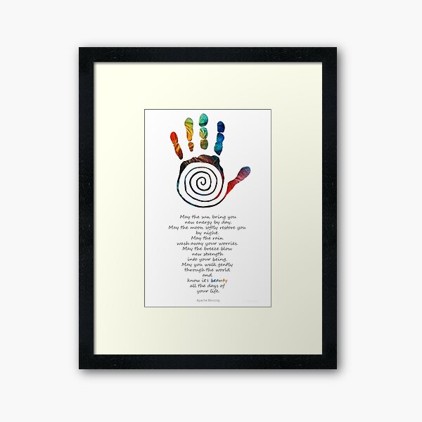 Native American Blessing - Healing Hand Symbol Art - Sharon Cummings Framed Art Print