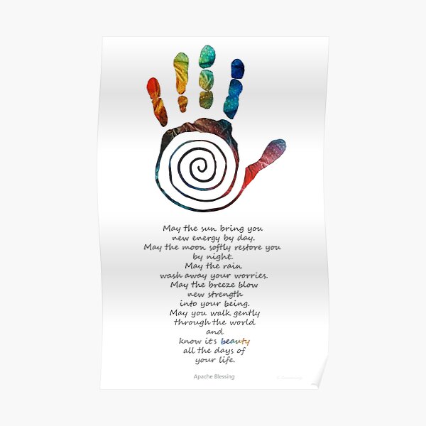 Native American Blessing - Healing Hand Symbol Art - Sharon Cummings Poster