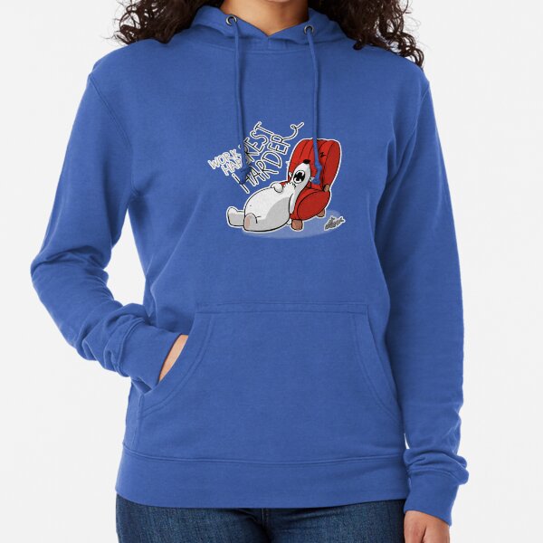 Work Hard Rest Harder - Sleepy Polar Bear Lightweight Hoodie