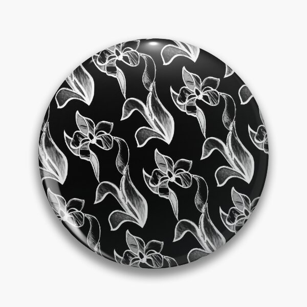 Item preview, Abstract neon white shine flowers on black designed and sold by homemadecreate.