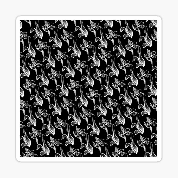 Item preview, Abstract neon white shine flowers on black designed and sold by homemadecreate.