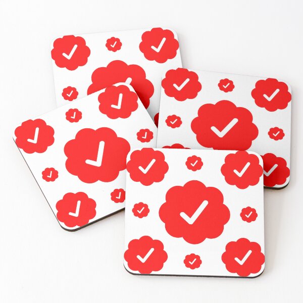 Item preview, Verified check stickers set in red color designed and sold by EnjoyMyTees.