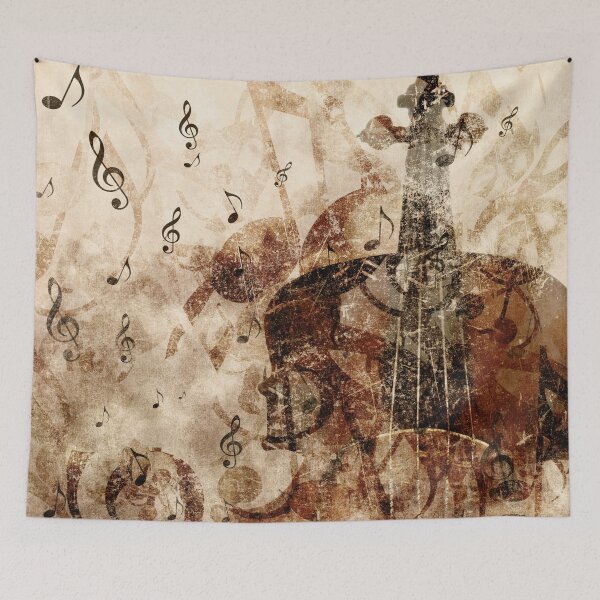 Item preview, Old violin with music notes designed and sold by AnnArtshock.