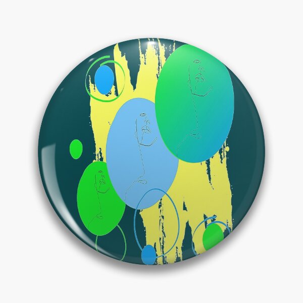 Item preview, Abstract Faces Colorful Circles Abstract art design, linear design, Pscychedelic  Arte Abstraco designed and sold by Adri Barnard.