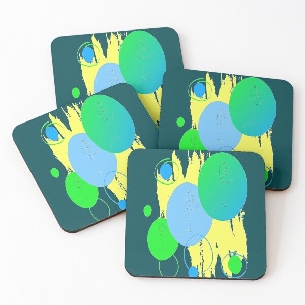 Item preview, Abstract Faces Colorful Circles Abstract art design, linear design, Pscychedelic  Arte Abstraco designed and sold by Adri Barnard.