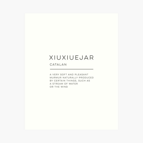 Vista previa del artículo con la obra «Definición de Xiuxiuejar», diseñado y vendido por wisemagpie.
