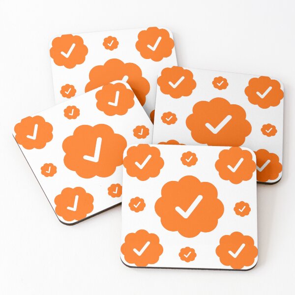 Item preview, Verified check stickers set in orange color designed and sold by EnjoyMyTees.