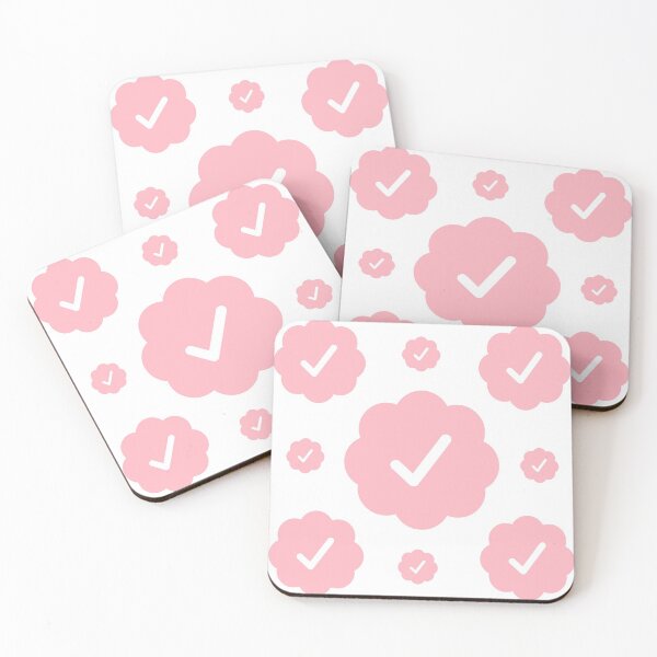 Item preview, Verified check stickers set in pink color designed and sold by EnjoyMyTees.