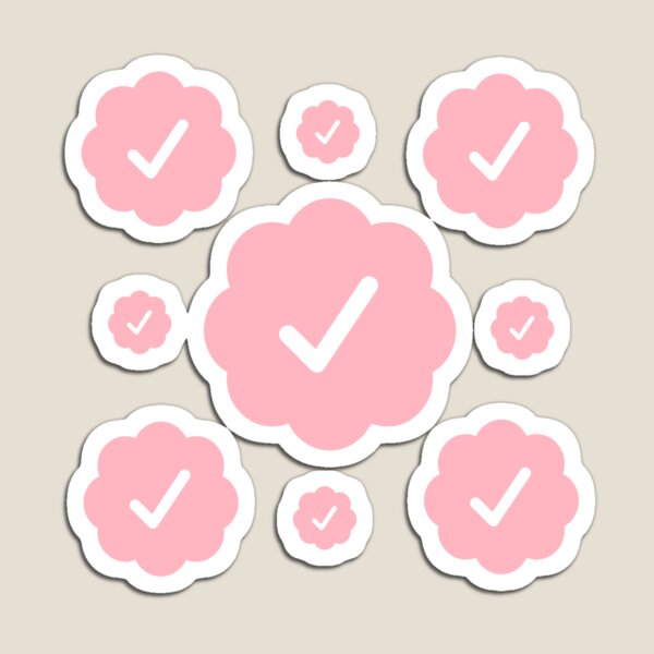Item preview, Verified check stickers set in pink color designed and sold by EnjoyMyTees.