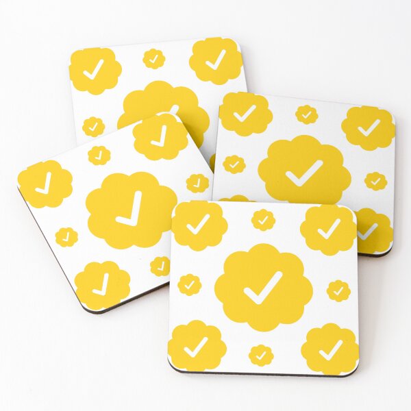 Item preview, Verified check stickers set in yellow color designed and sold by EnjoyMyTees.