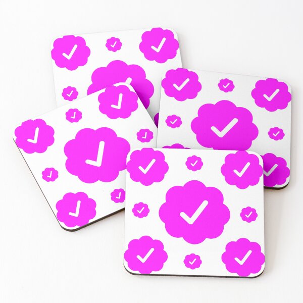 Item preview, Verified check stickers set in magenta color designed and sold by EnjoyMyTees.