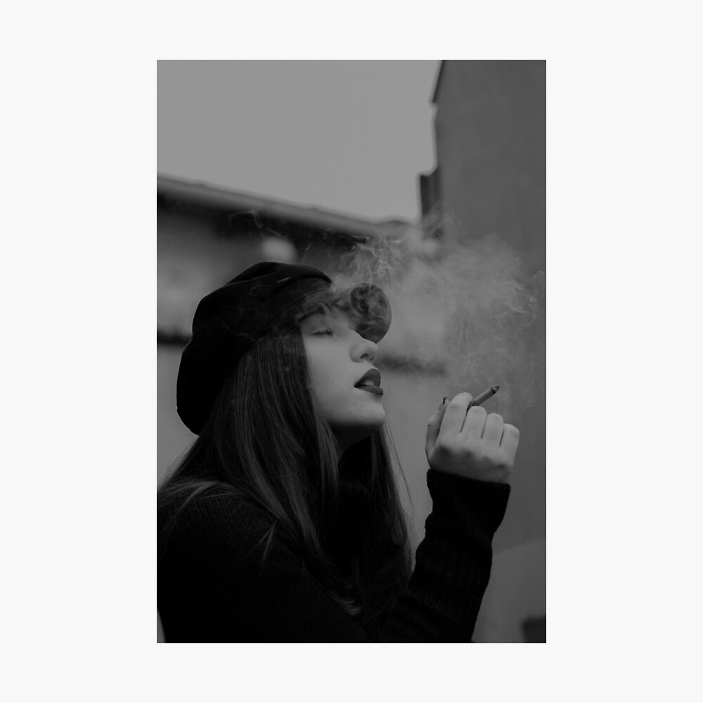 Pretty Girl Smoking Cigarette Design