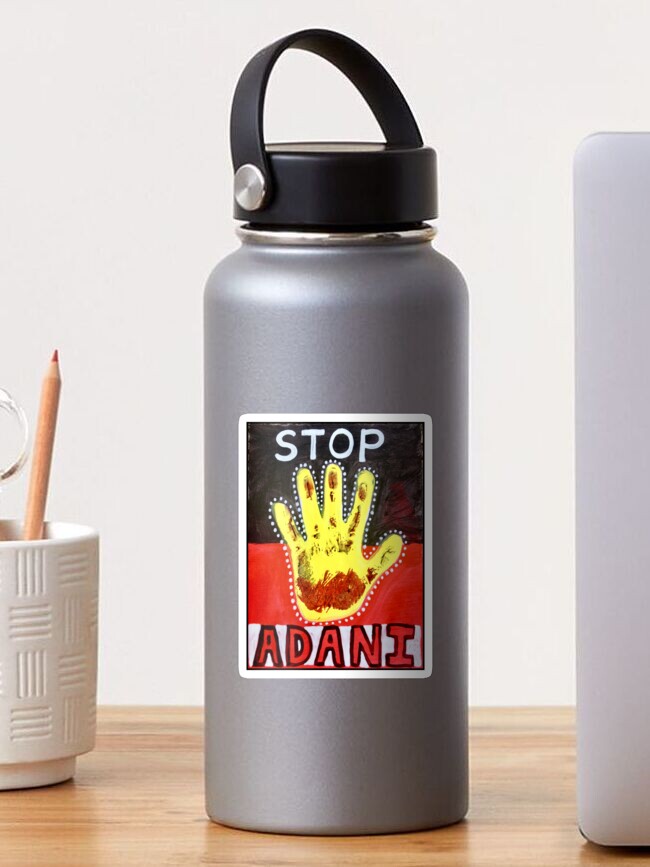 Thumbnail 1 of 3, Sticker, Stop Adani designed and sold by leonitalee.