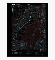 USGS TOPO Map New Jersey NJ Jersey City 20110609 TM Inverted Photographic Print