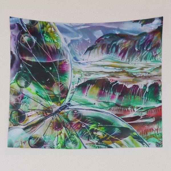 Item preview, wax butterfly multi coloured butterfly psychedelic art designed and sold by NisaKiley.
