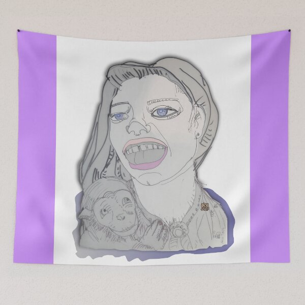 Item preview, Portrait of Kate and Capuchin Monkey (drawing by ACCI) designed and sold by VanyssaGraphics.