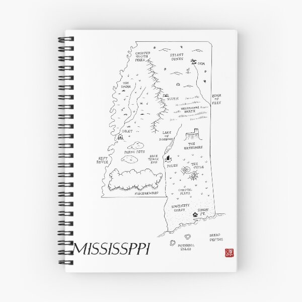 Item preview, Mississippi as a fantasy map - black and white designed and sold by aldayuan.