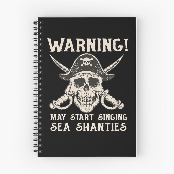Item preview, Warning May Start Singing Sea Shanties Pirate Skull  designed and sold by funnytshirtemp.