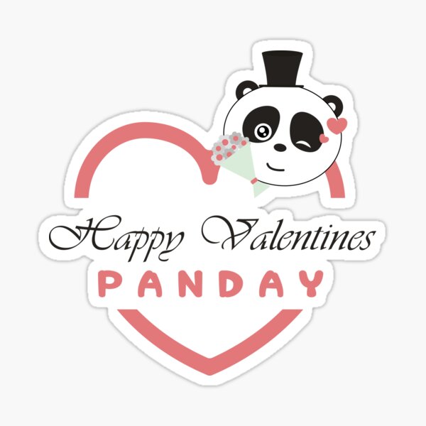 Valentines PANDAY Sticker