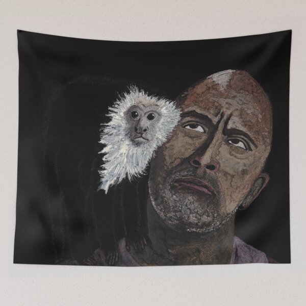 Item preview, The Rock with a monkey designed and sold by mybadtvhabit.