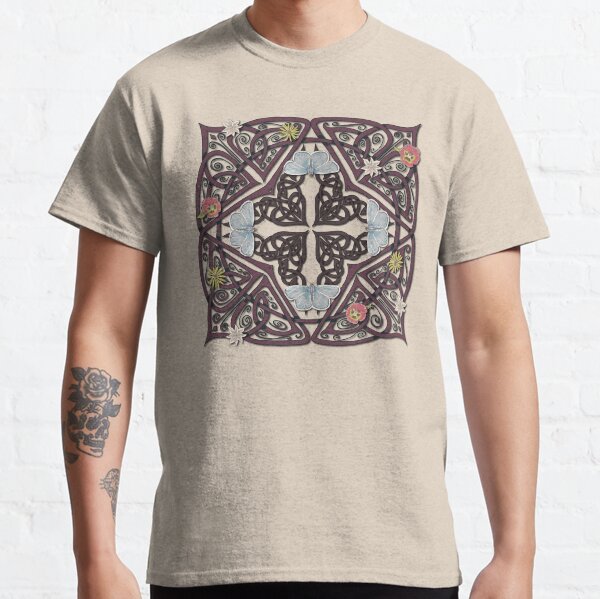 Blue Butterflies Celtic Medieval Knotwork Classic T-Shirt